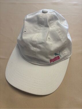 Puma Hat Cap‎ White Pink Teal Logo Lightweight Golf Hike Womens One Size